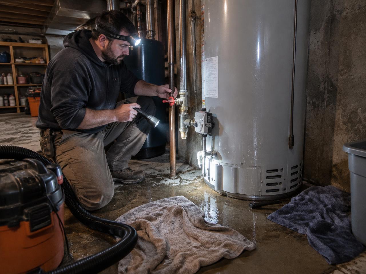 Water heater service equipment in a residential setting