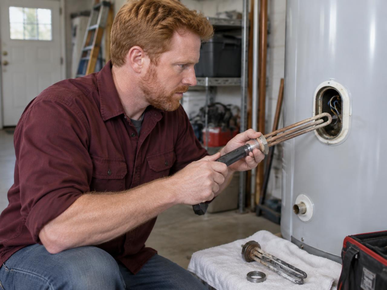 Electric water heater element repair in Cortland, NY