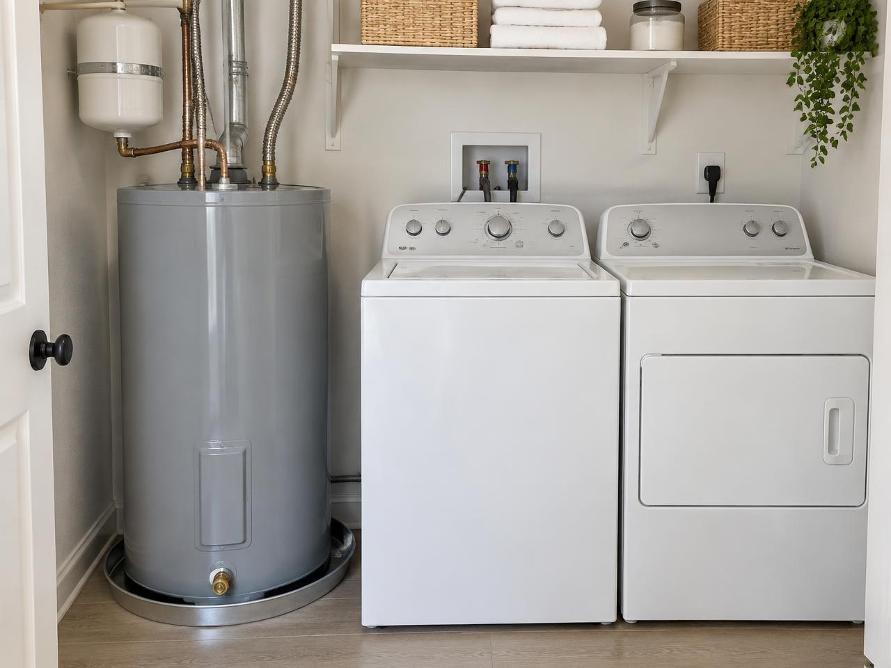 Water heater upgrade in a DeWitt, NY laundry room