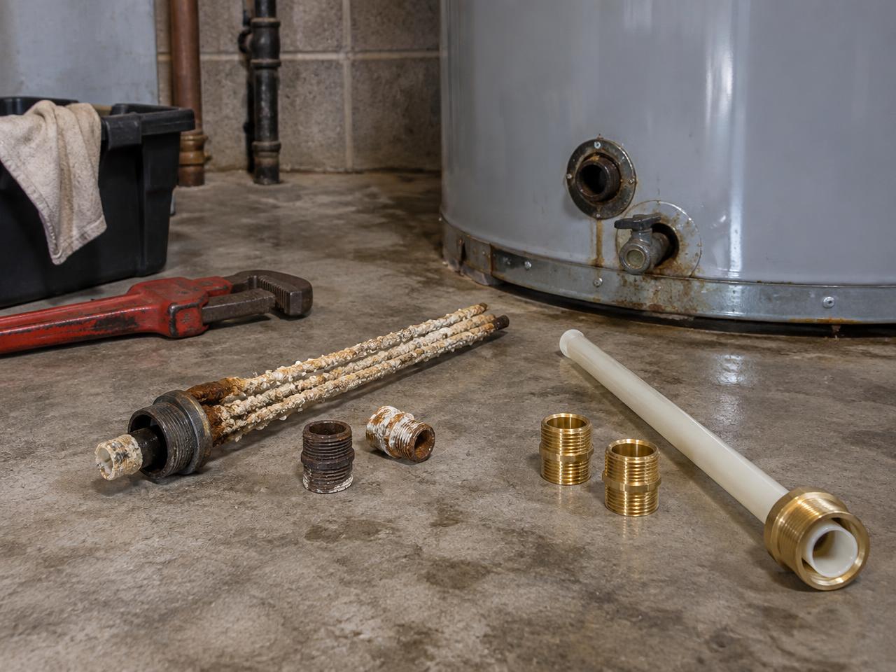 Water heater repair being performed on a gas control valve in a Syracuse, NY home