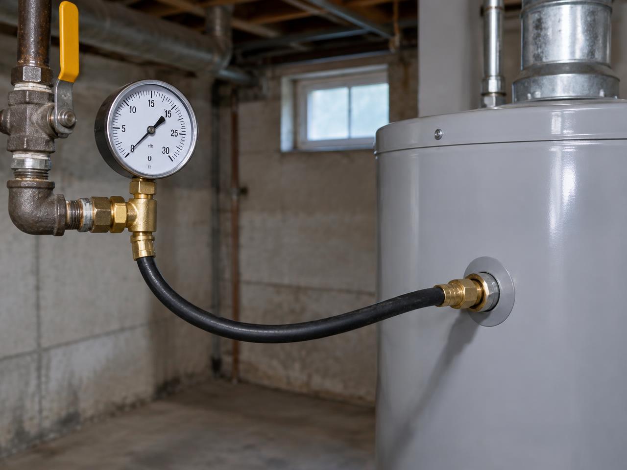 Technician performing a water heater diagnostic on a residential tank in Syracuse, NY