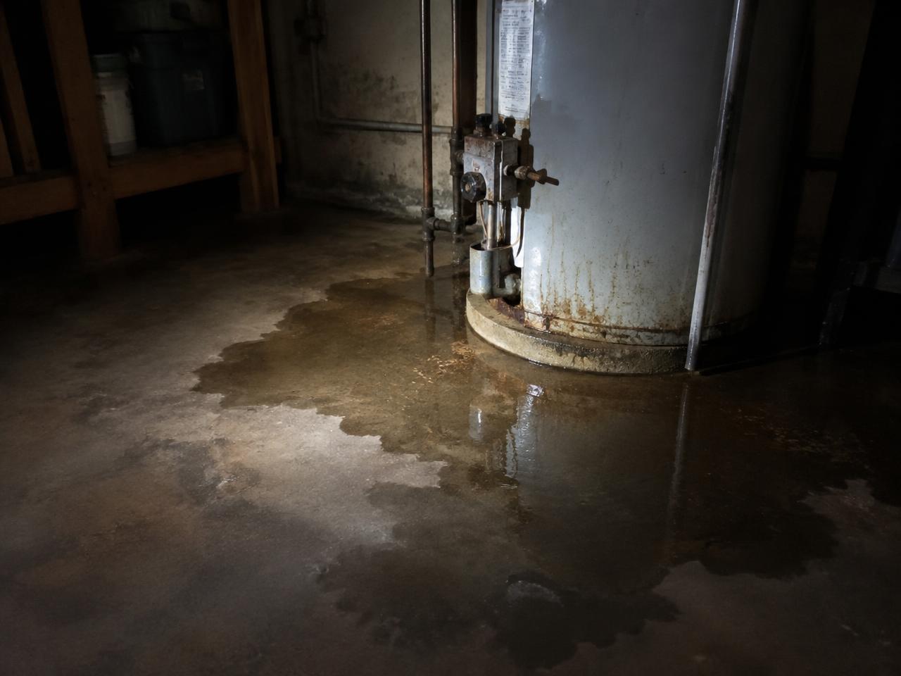 Clearing standing water after an overnight water heater failure