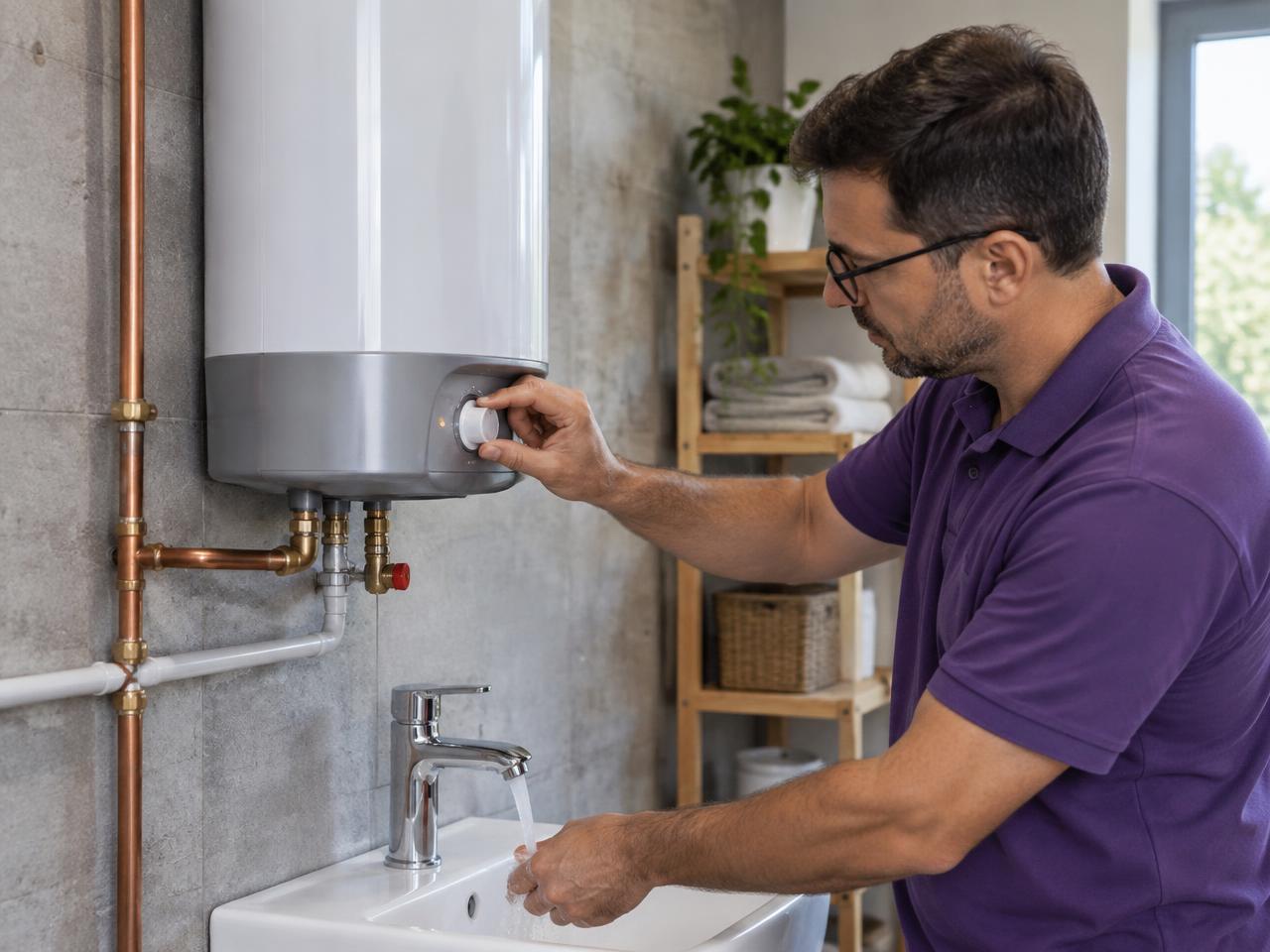 Reviewing an up-front written water heater estimate with a homeowner