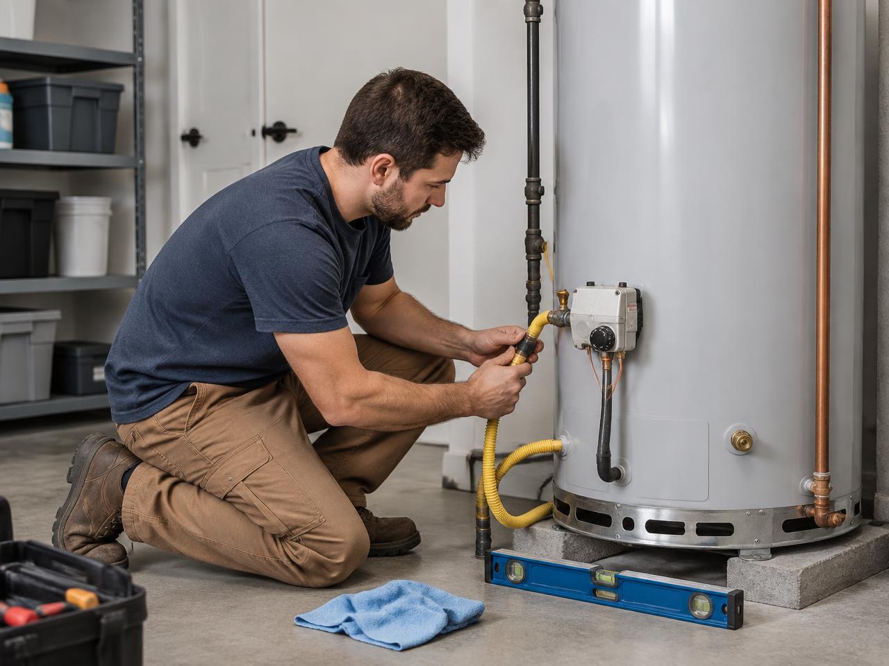 Water Heater Replacement work in progress in a Central New York home